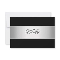 RSVP Card All Events Elegant Black Light Silver Invitation