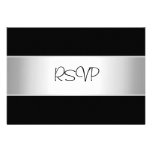RSVP Card All Events Elegant Black Light Silver Invitation