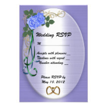 RSVP card Blue roses Personalized Invite