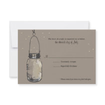 RSVP Card Fireflies & Mason Jar