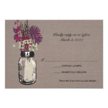 RSVP Card Mason Jar and Wildflowers Invites