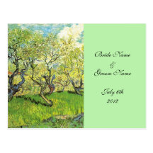 RSVP, carte d'acceptation, verger dans la fleur Carte Postale