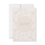 RSVP Champagne Ivory Lace Wedding Card
