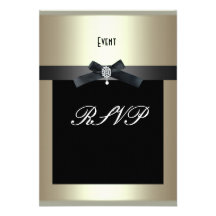 RSVP Corporate Event Formal Black Tie Champagne Personalized Invitation