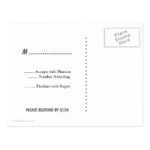 RSVP Custom Black Polka Dot Postcard