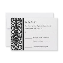 RSVP Damask Black and White Wedding Personalized Invitations