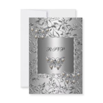 RSVP Elegant Silver Floral Butterfly Jewel