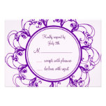 RSVP floraux de fantaisie (pourpres) Invitation Personnalisée