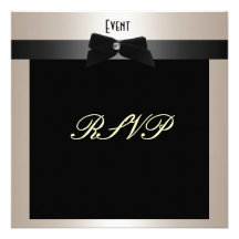 RSVP Formal Black Tie Champagne Personalized Invitation