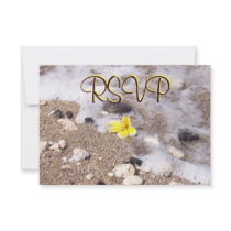 RSVP Guest Reply Enclosure Seashells, Plumeria