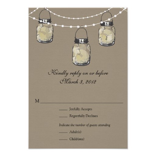 RSVP Mason Jar Wedding Invites