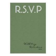 RSVP Pond scum Green background Custom Invitation