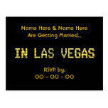 RSVP Postcard. Black & Yellow.  Las Vegas Wedding. postcards