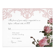 RSVP Response Invite Card - Trellis Rose Vintage