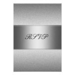 RSVP Silver Grey Metal Black 21st Birthday Personalized Invitation