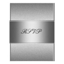 RSVP Silver Grey Metal Black 21st Birthday Invite