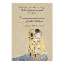 RSVP "The Kiss" Golden Wedding Anniversary Klimt Custom Invites