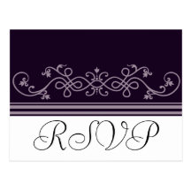 RSVP Wedding Purple Violet Postcards
