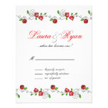 RSVP Wedding Reply Card Paris France Red Roses Custom Invite