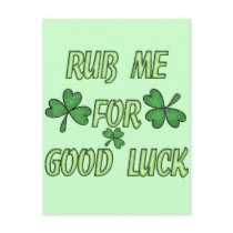 Rub Me For Luck T-shirts and Gifts Postcards