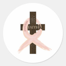 Ruban-Croix de rose de survivant de cancer du sein Adhésifs
