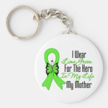 Ruban de Cancer de lymphome mon héros ma mère Porte-clé