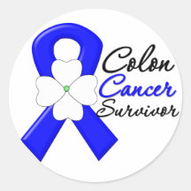 Ruban de fleur de survivant de cancer du colon autocollants