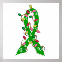 Ruban de lumières de Noël de donation d'organe Posters