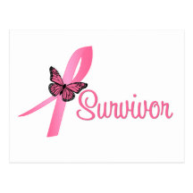 Ruban de survivant de cancer du sein cartes postales