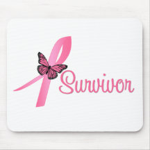 Ruban de survivant de cancer du sein tapis de souris