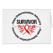 Ruban de tribal de survivant de maladie cardiaque carte de vœux