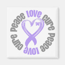 Ruban du Général Cancer Peace Love Cure Aimant Pour Réfrigérateur