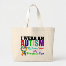 Ruban d'usage de l'autisme I pour mon fils précieu Sacs En Toile