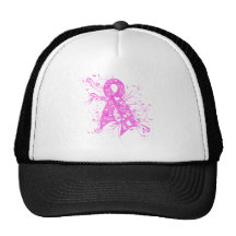 Ruban floral de remous de cancer du sein casquette de camionneur