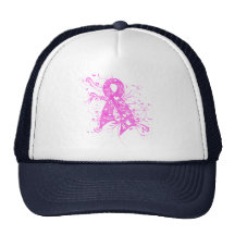 Ruban floral de remous de cancer du sein casquettes