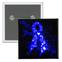 Ruban floral de remous de la maladie de Huntington Badges
