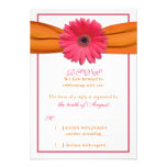 Ruban orange de marguerite rose de Gerber épousant Cartons D'invitation