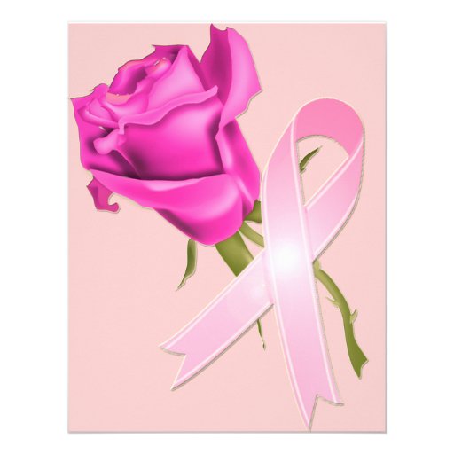 Ruban rose avec la conscience rose de Cancer de *B Invitations Personnalisées