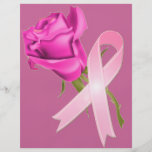 Ruban rose avec la conscience rose de Cancer de *B Prospectus Personnalisés