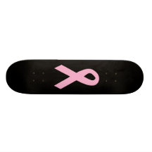 Ruban rose de conscience planches à roulettes customisées