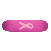 Ruban rose de conscience skateboards customisés