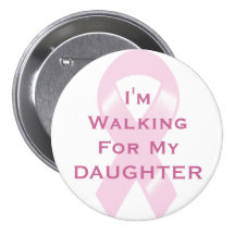 Ruban rose de KRW marchant pour ma fille Badges