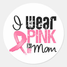 Ruban rose d'usage du cancer du sein I pour ma mam Autocollants