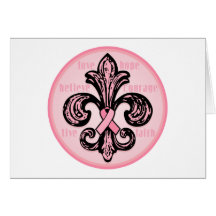 Ruban rose Fleur de lis Cartes De Vœux