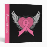 Ruban rose grunge - classeur de cancer du sein