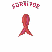 Ruban rose - survivant de cancer du sein polo brodé