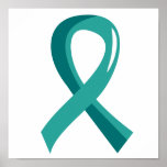 Ruban turquoise 3 de Cancer péritonéal Posters