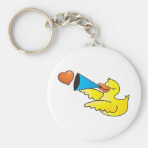 Rubber duckie loud speaker key chain