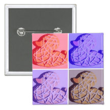 Rubber Duckie Pop Art Buttons