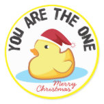 Rubber duckie you are the one christmas gift seal stickers